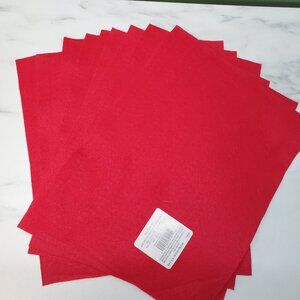 Brand New - 9 Sheets of Red Basic Felt sheets 9 inches x 12 inches.